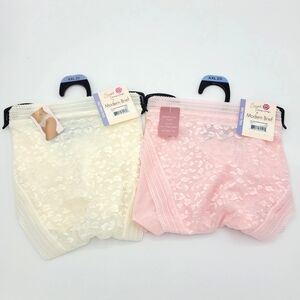 Secret Treasures High Cut Briefs Leopard Print Panty Pink & Cream Women's XXL